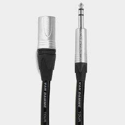 Van Damme XLRM to TRS Jack Cable (1m Black)