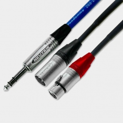 Van Damme Blue Series Y-Cable - TRS to 2x XLR (3m)